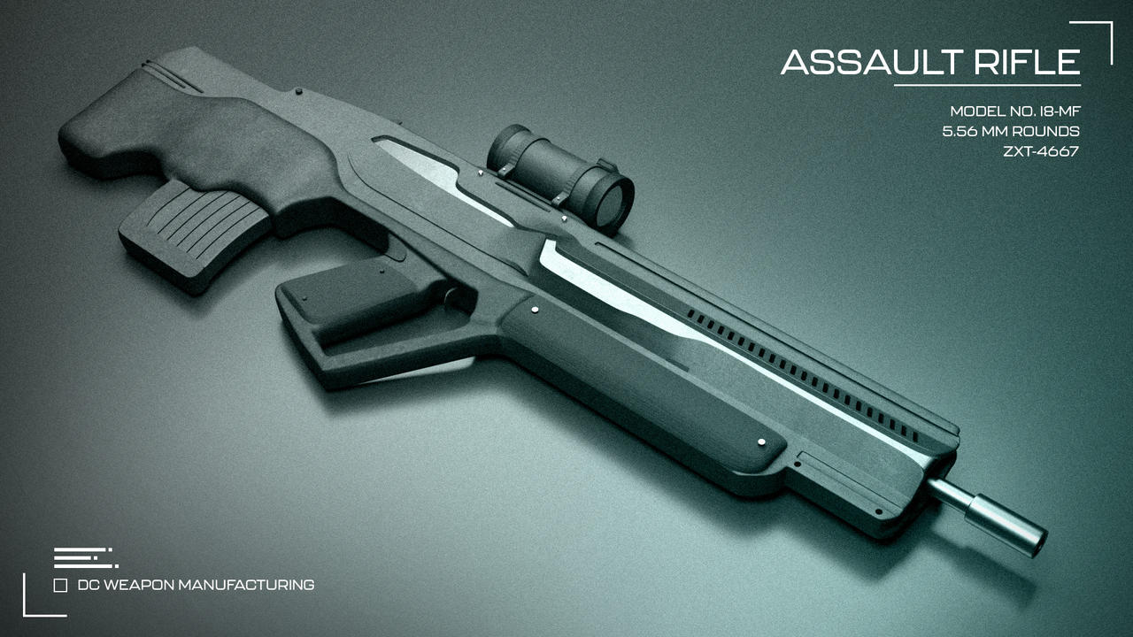 Assault rifle - 3D model by JasperDeCeuster on DeviantArt