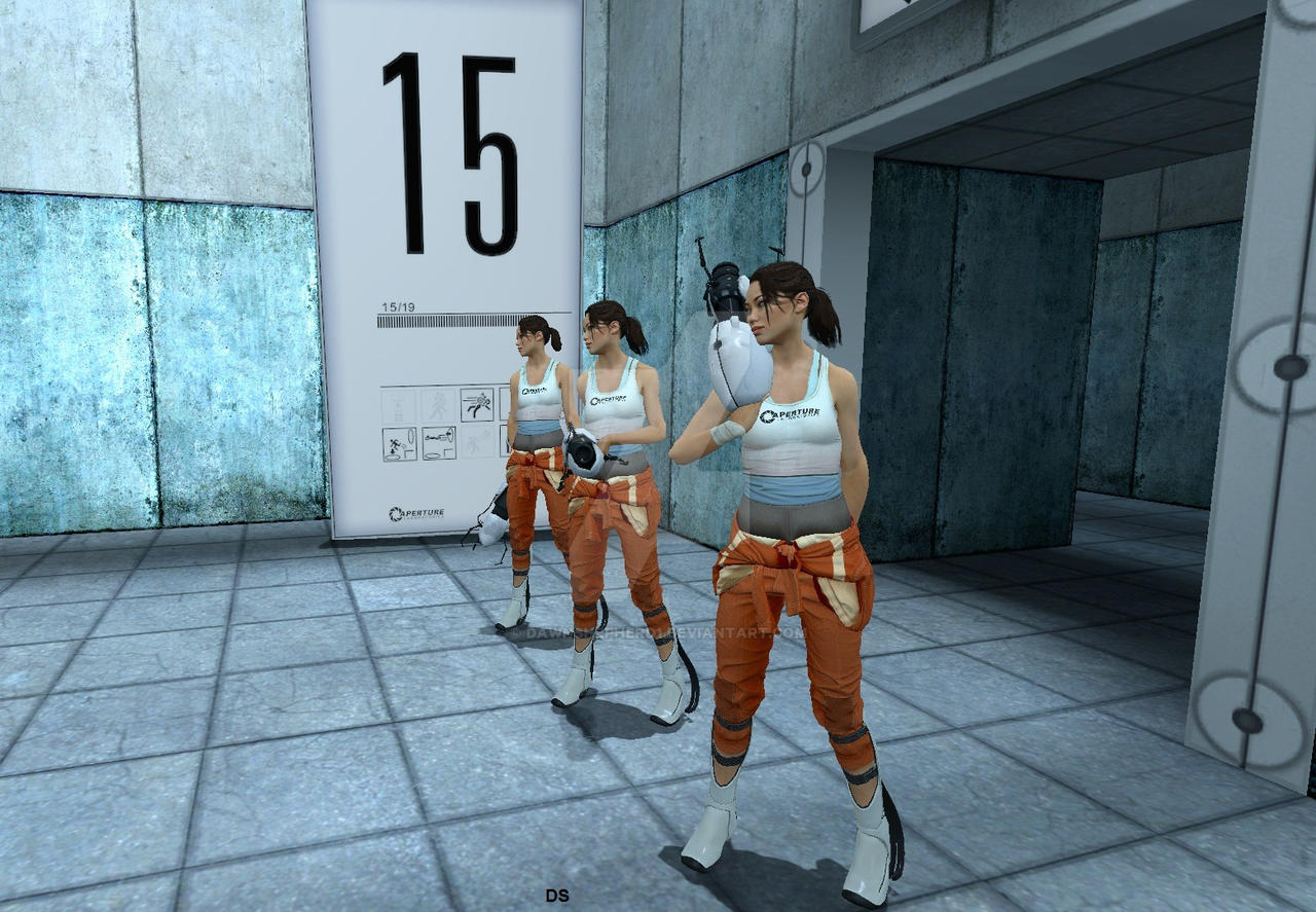 Chell In Game Model Chell Model by DawnShepherd1 on DeviantArt