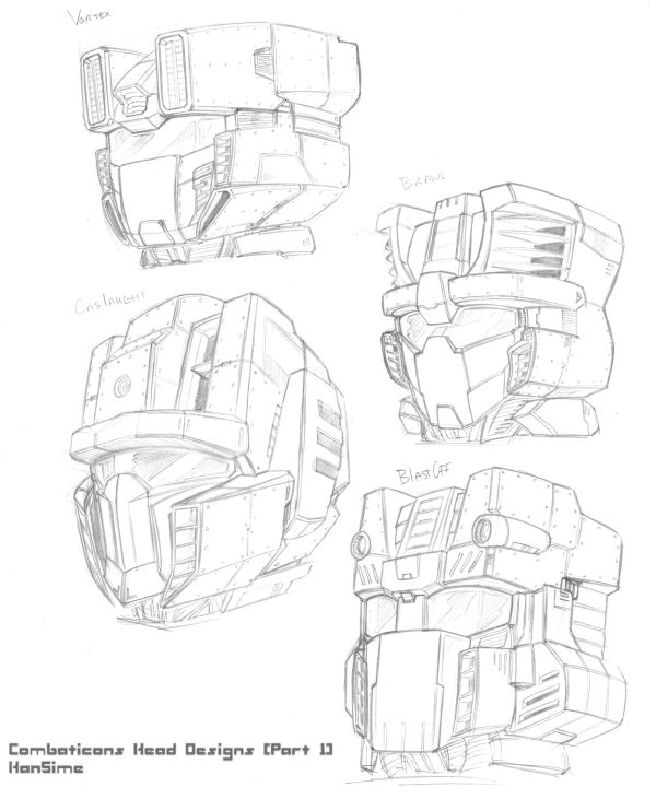 Combaticon Head Studies Part 1