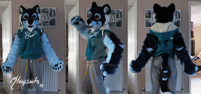 Cobalt Fursuit Partial with Sleeves