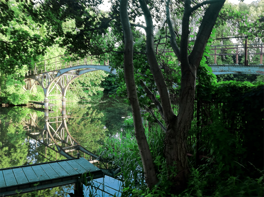 old forgotten bridge in beautiful landscape