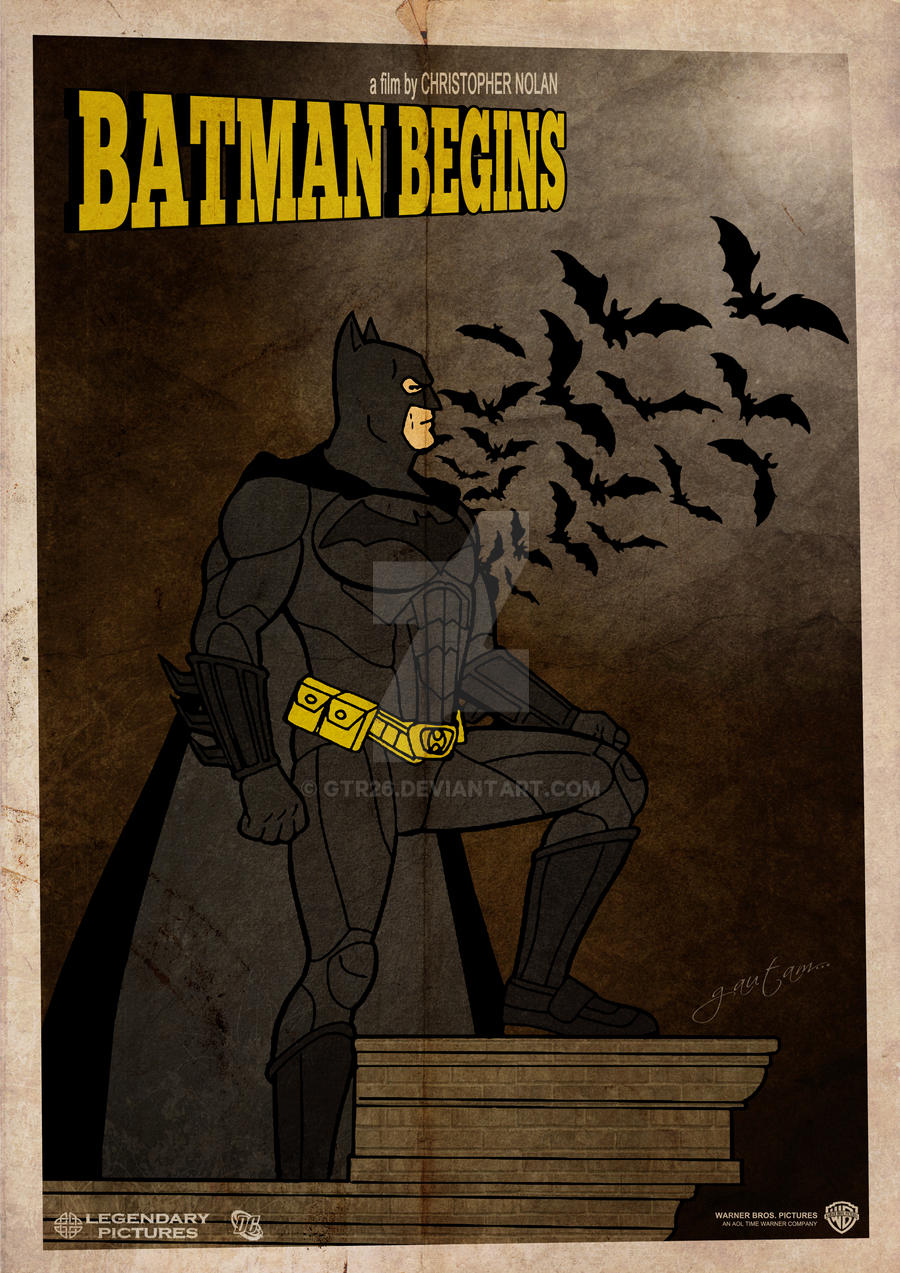 Batman Begins Vintage Poster