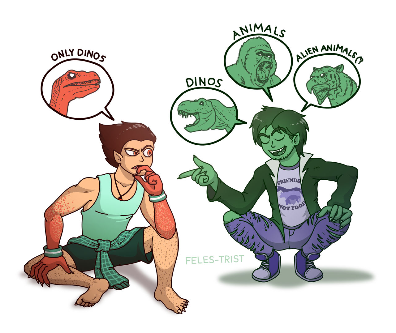 Reptil and Beast Boy by FelesTrist on DeviantArt