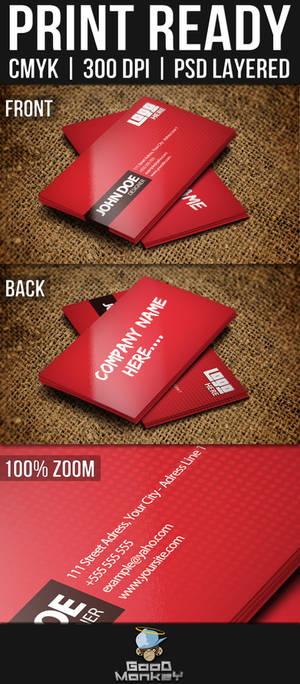 Halftone Red Theme Business Card