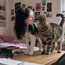kissing her cat