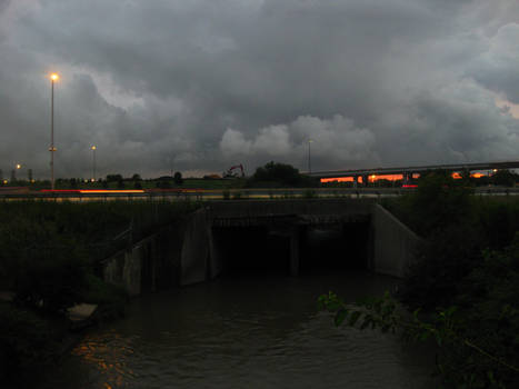 cloudy highway sunset