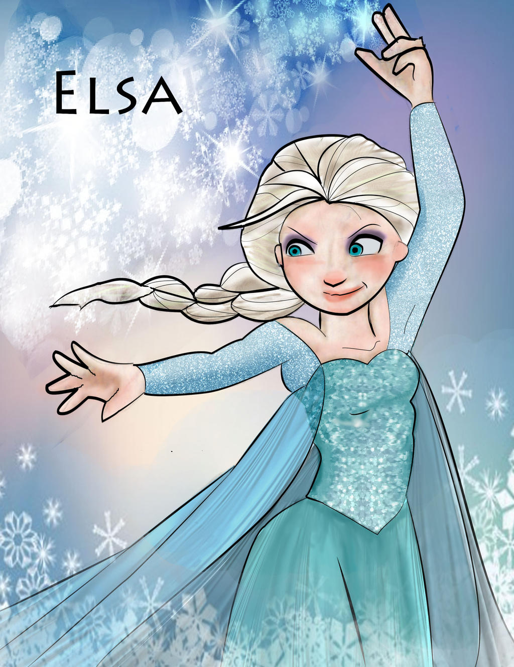 Elsa in color by foliyo09 on DeviantArt