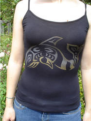 Whale Tank airbrush on bamboo