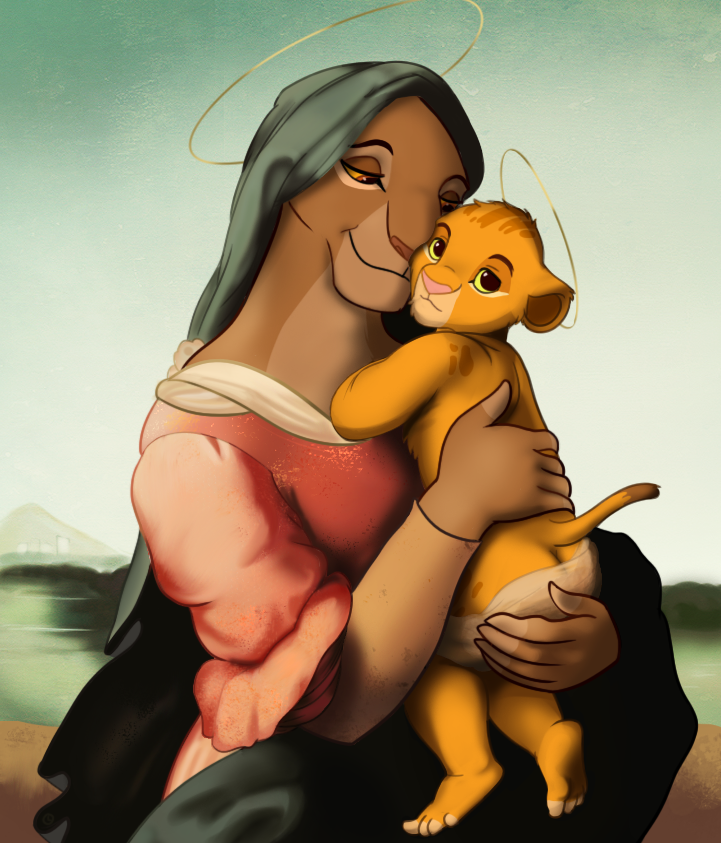 Sarabi and Child by clockworkcat