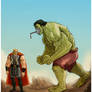 Thor and Hulk confrontation