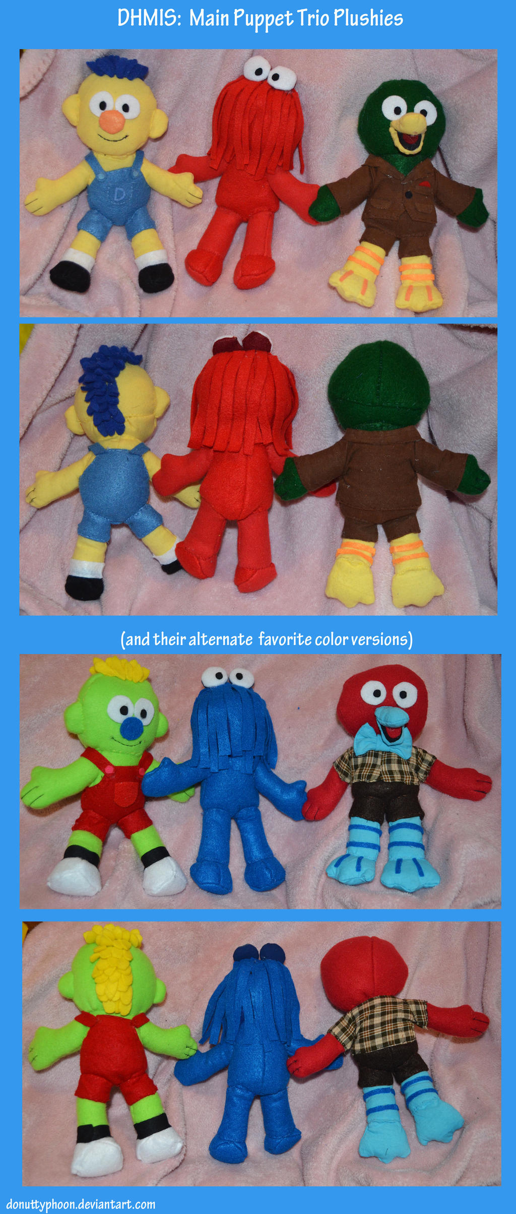 Puppet Trio DHMIS: Main Puppet Trio Plushies by DonutTyphoon on DeviantArt