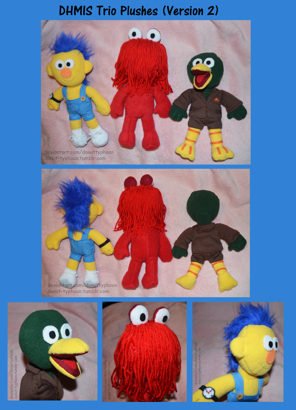 Puppet Trio DHMIS Trio Plushes (Version 2) by DonutTyphoon on DeviantArt