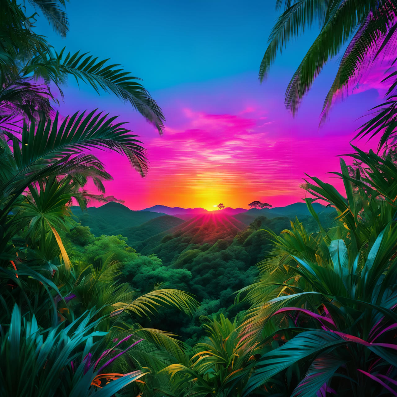 Neon sunset by DigitalDori on DeviantArt