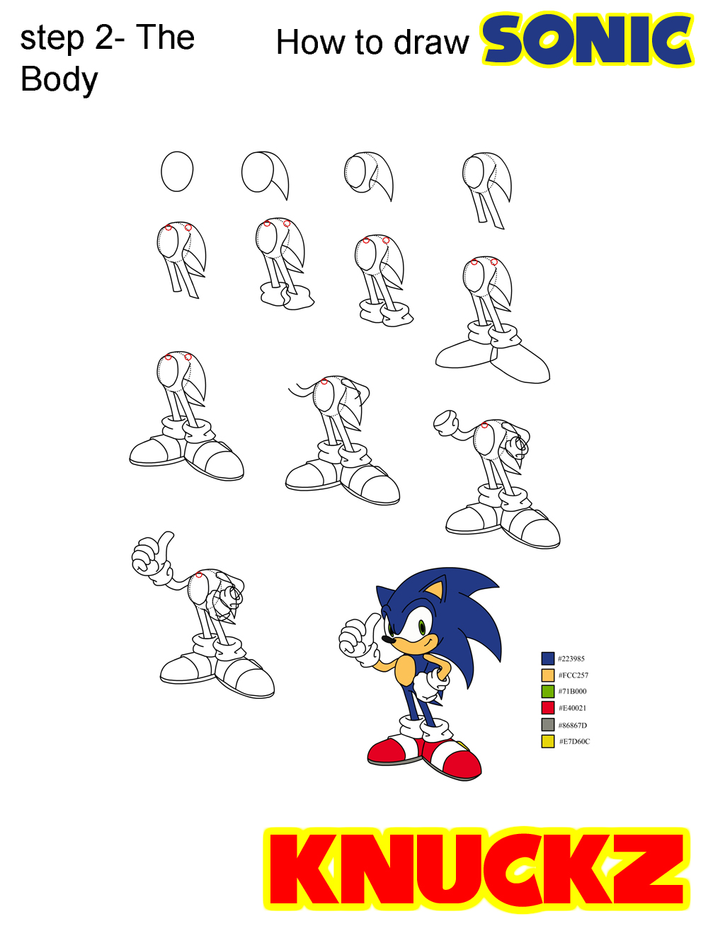 How To Draw Sonic Step 2 By Knuckz On Deviantart