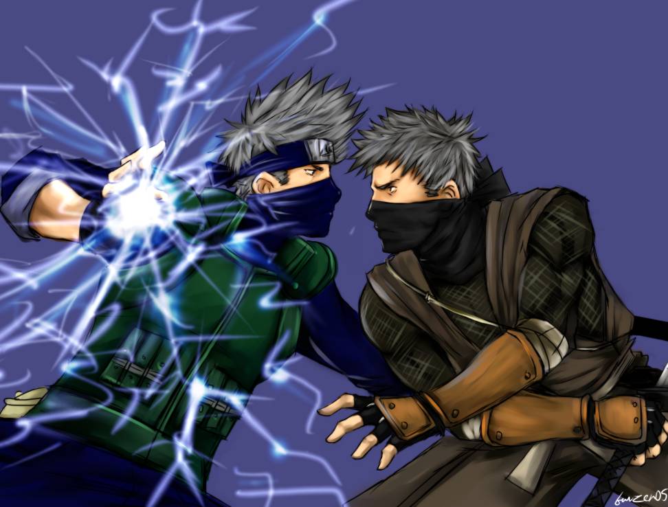 kakashi vs rikimaru by buuzen