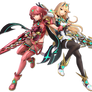 Super Smash Bro Ultimate Pyra and Mythra render