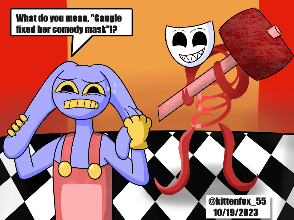 Gangle fixed her comedy mask. by Kitty-cat-Fox on DeviantArt