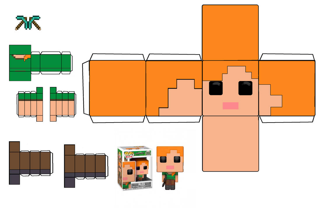 Making Minecraft ALEX out of paper! Part 2 ✂️ #papercraft #papertoy #m