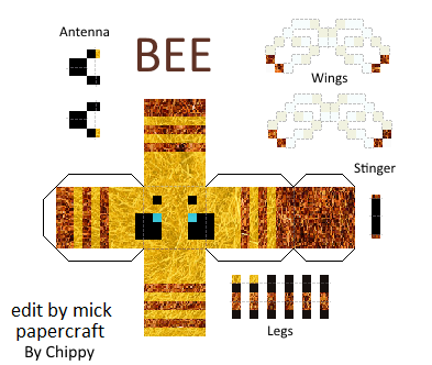 Papercraft #6: realistic Minecraft bee remake pt2 by MickeyNighmare98 on  DeviantArt