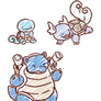 Scribble Dex: Squirtle Wartortle Blastoise