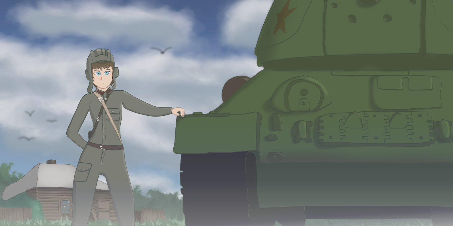 Soviet tank and girl by NeoObserver on DeviantArt