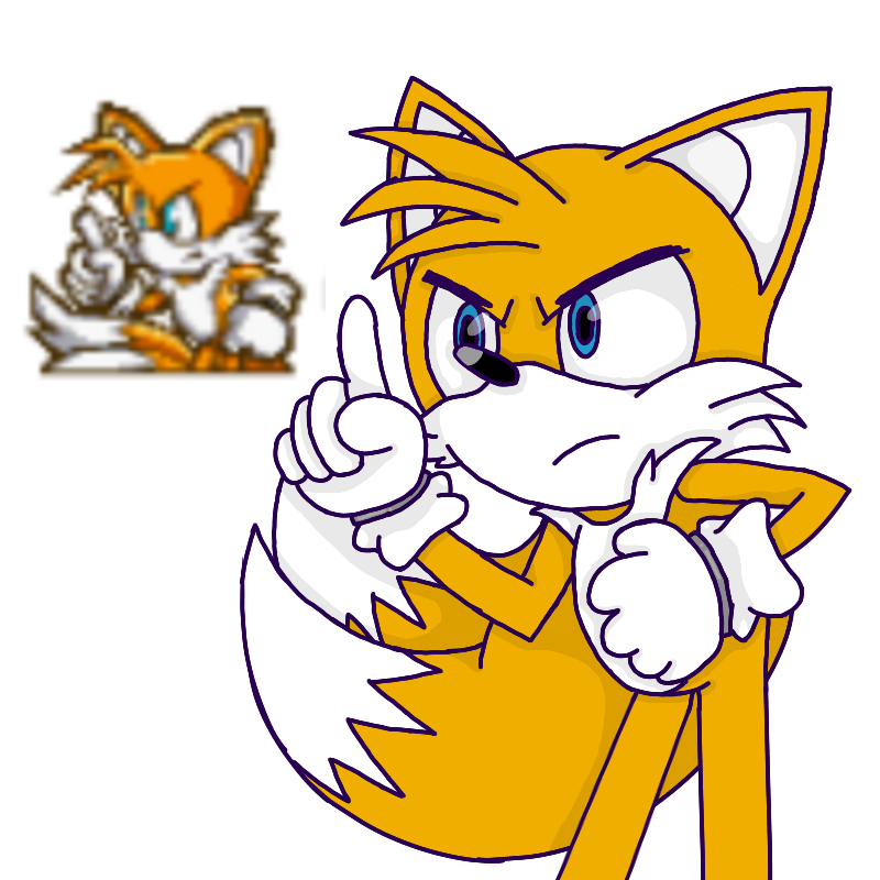 Angry Tails based off of Sonic Battle Sprite by 33pandaGamer on DeviantArt
