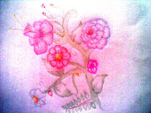 Flower pencil color art