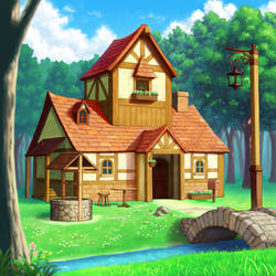fantasy house in the forest