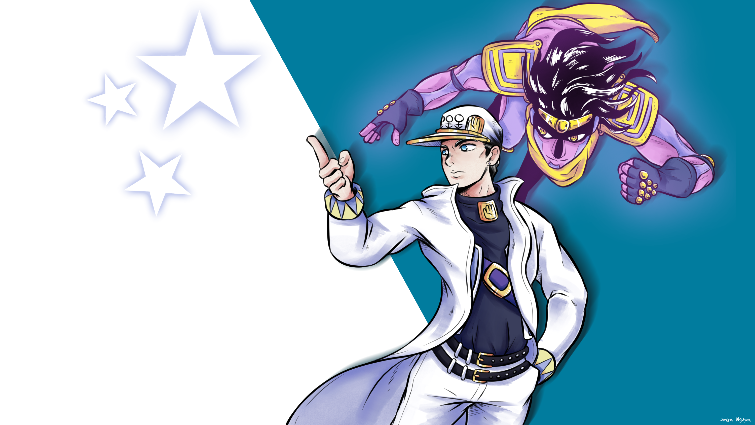 Don't mind me, just some Jotaro Kujo fan art :) by 4bitscomic on DeviantArt