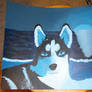 Alexander the Husky painting