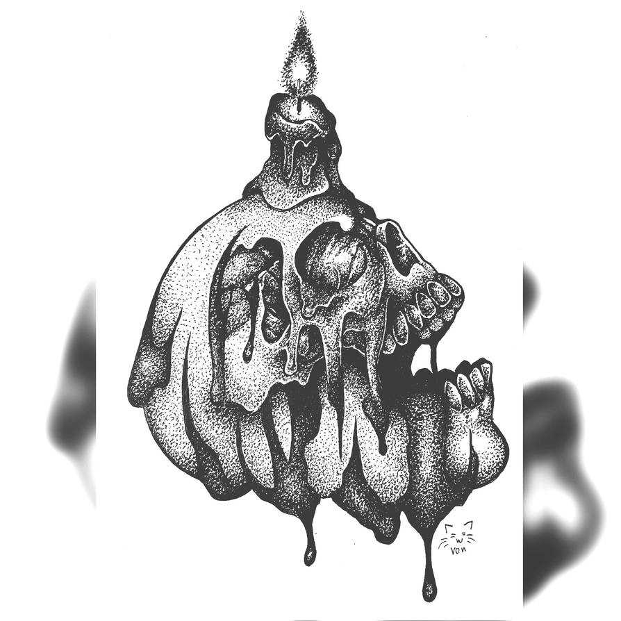 Melting Skull Candle by xcatvonx on DeviantArt