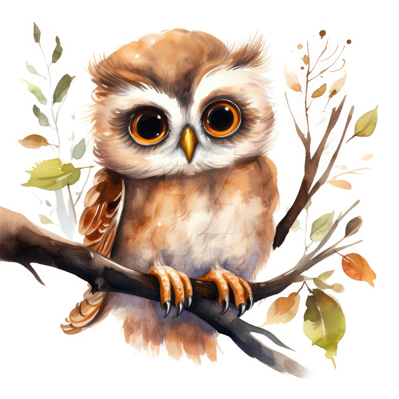 Cute Rowl Cute Watercolor Owl Clipart by Hassan-Hart on DeviantArt