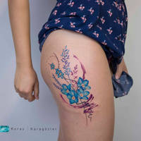 Watercolor Flowers Tattoo