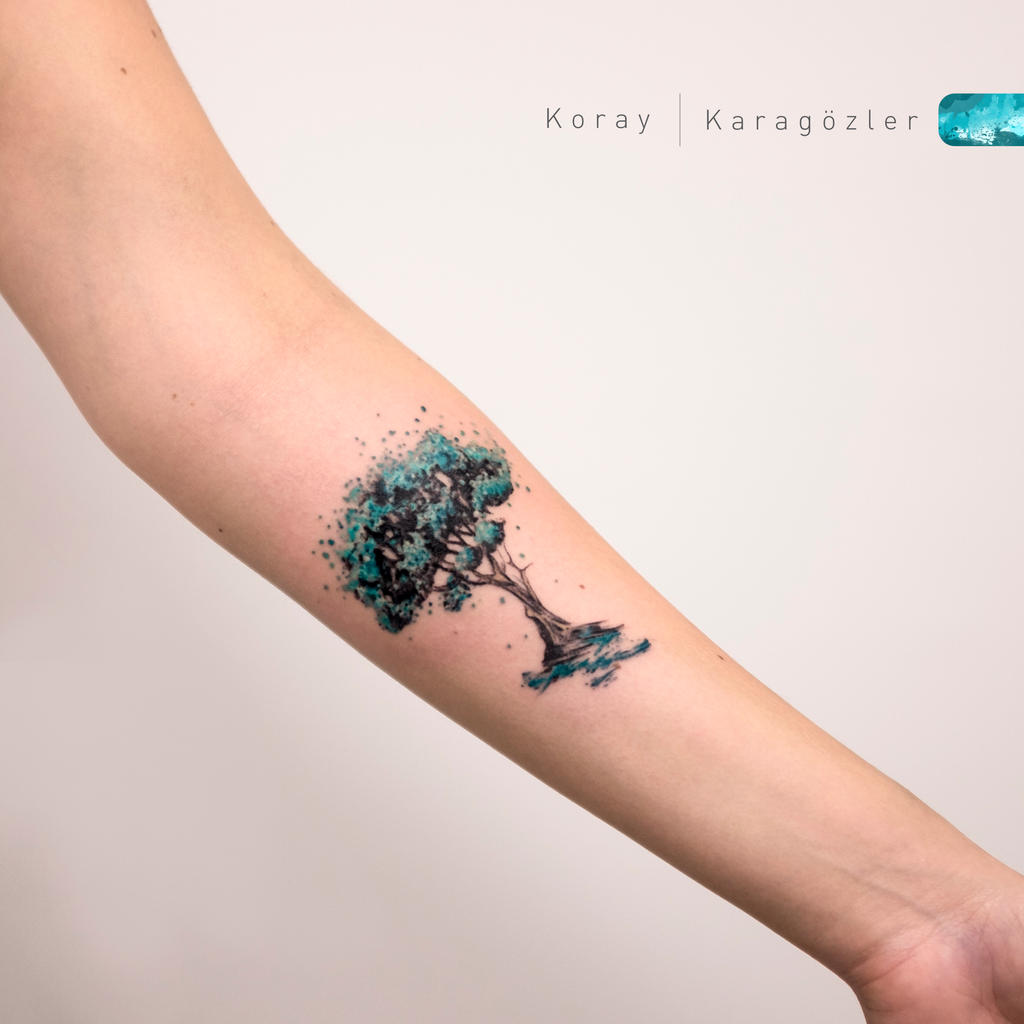 Watercolor Tree of Life Tattoo Art