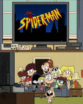 Loud kids watching Spider-Man (1994)