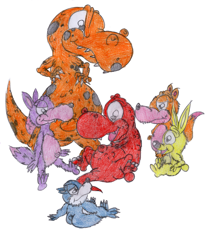 2 Raptor Friends Red 'Raptor and his friends by BluetoeTheDino on DeviantArt