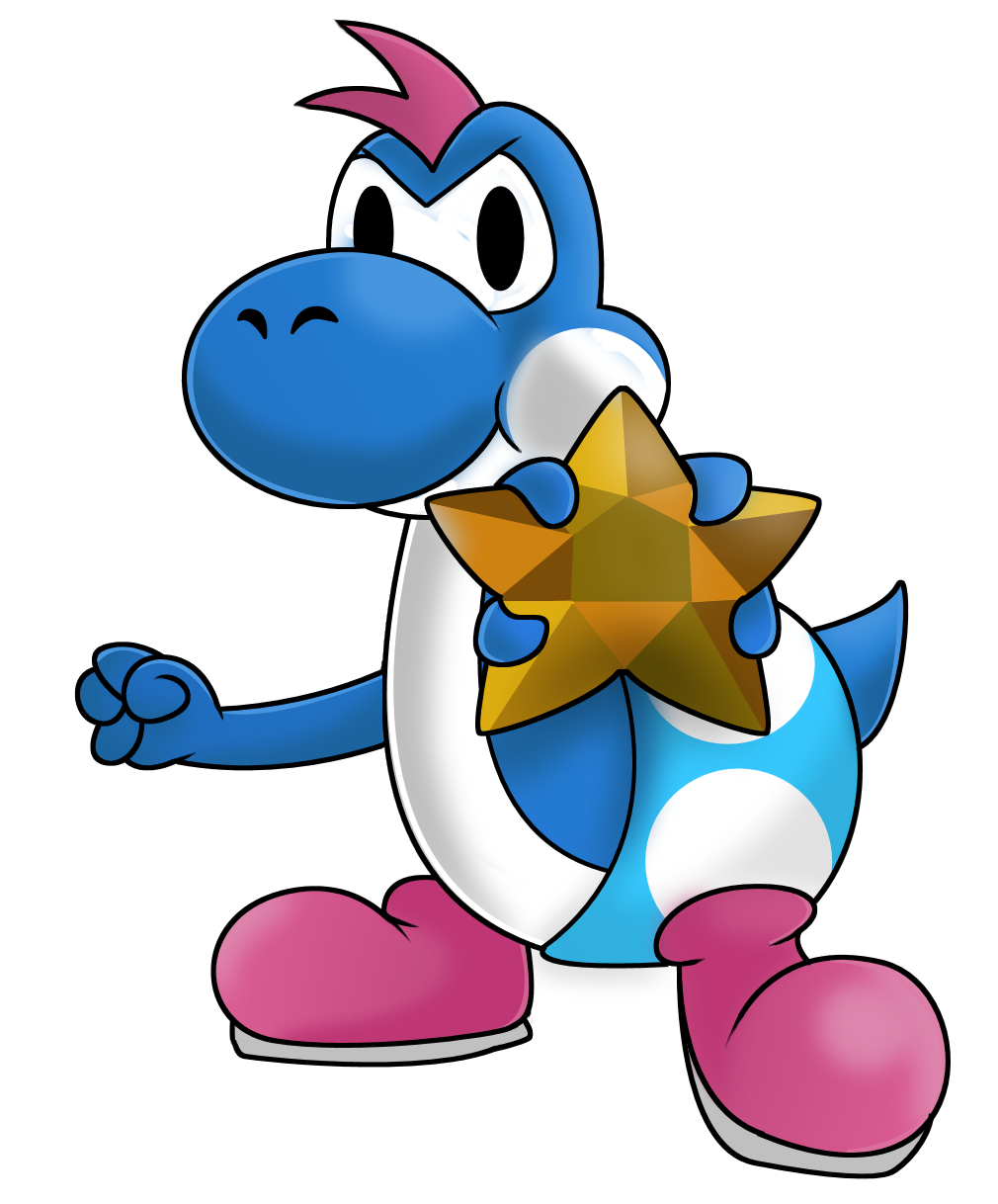 Super Mario Collab - Blue Yoshi (Paper Mario 2)