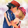 Satoshi and Serena Kiss /Pokemon XYZ
