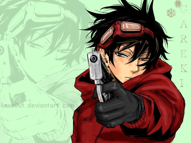 anime boy pointing gun