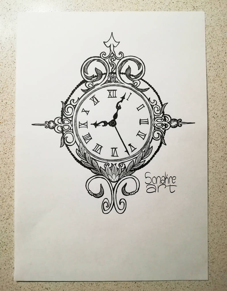 Inktober 14. Clock by Sonakre on DeviantArt