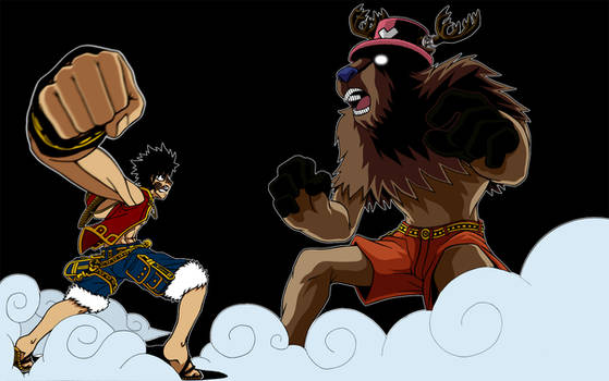 LUFFY VS CHOPPER - COLOR -