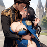 Aryeh and lilith kiss outside of her castle 