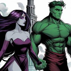 Beastboy and Raven walking downtown jump city 2