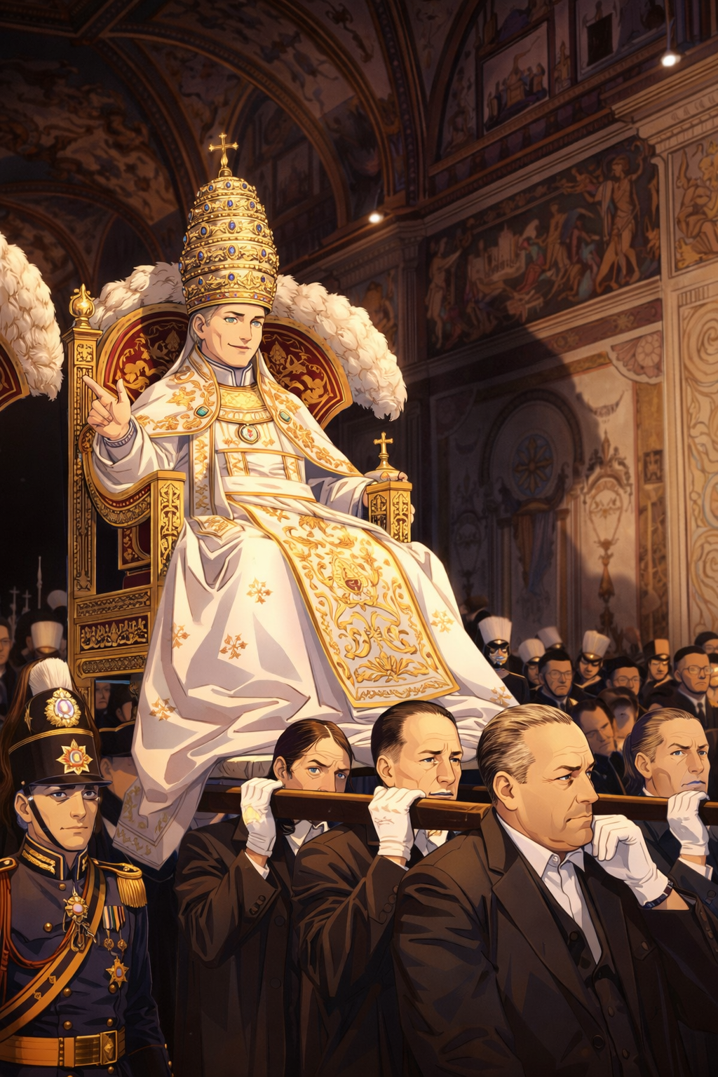 Pope Riding Bull Holy see pope carried in a caravan seat by bbthechamp1 on DeviantArt