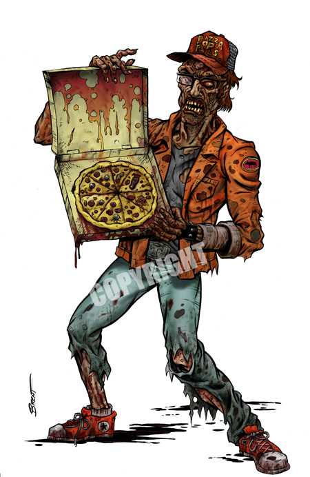 darkotic zombie pizza guy by schoonz on deviantart