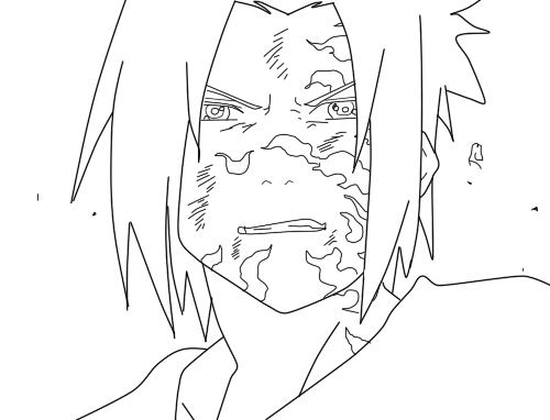 Sasuke Uchiha  Curse Line art Tattoo, Seal, white, face, animals png