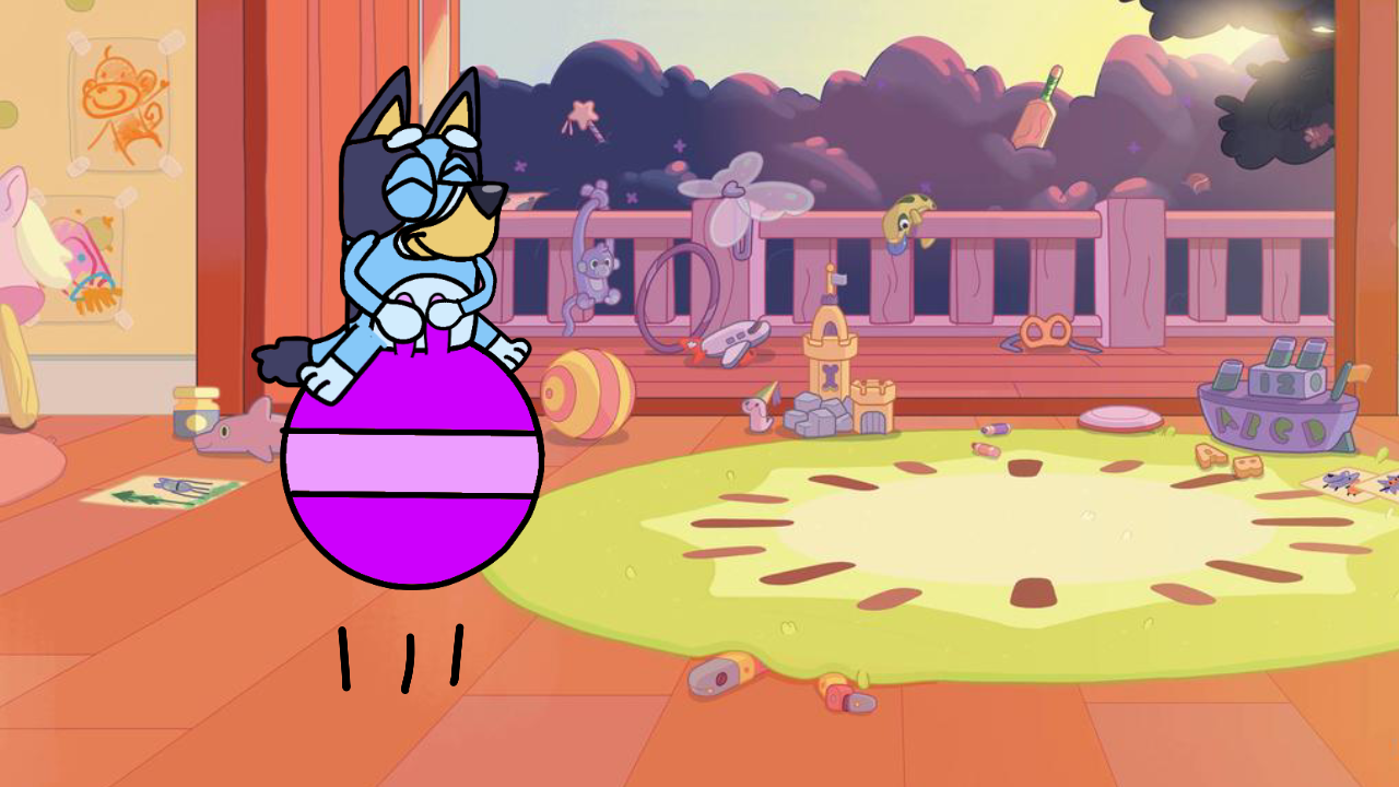 Bluey Balancing Bluey bouncing in the playroom by Jurriantheartkid on DeviantArt