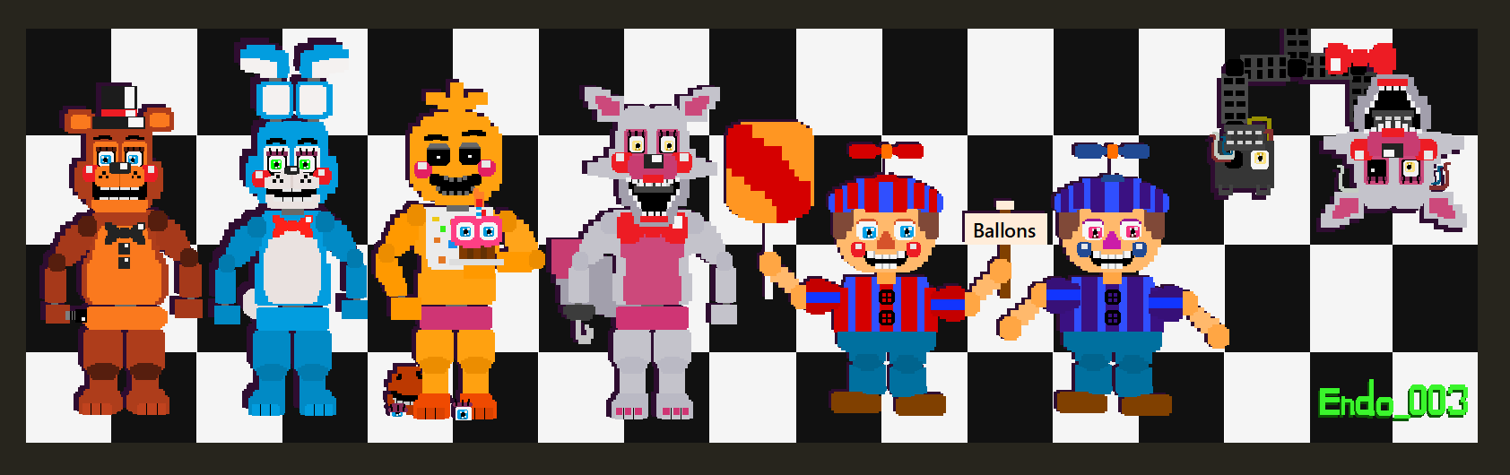 Fnaf1 Animatronics 8-bit by 133alexander on DeviantArt