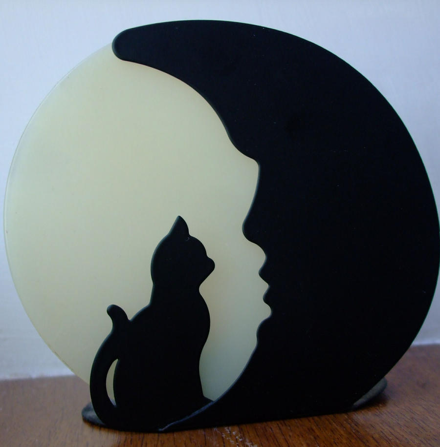 Stock - Cat Moon Silhouette