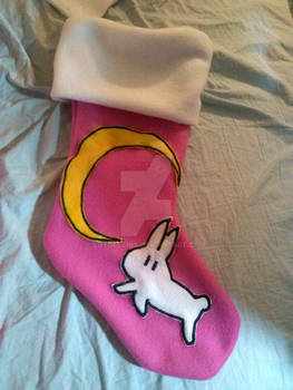 Moon Bunny Xmas Stocking